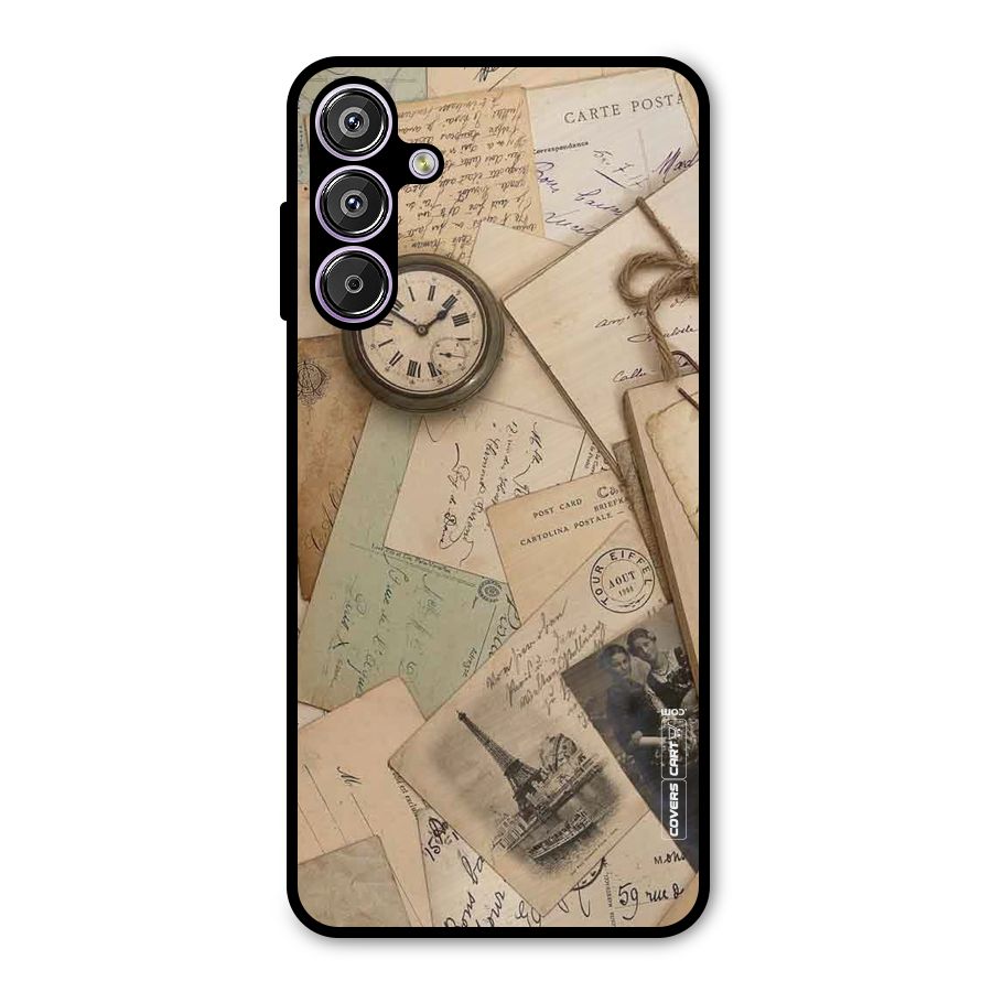 Vintage Postcards Metal Back Case for Galaxy M15