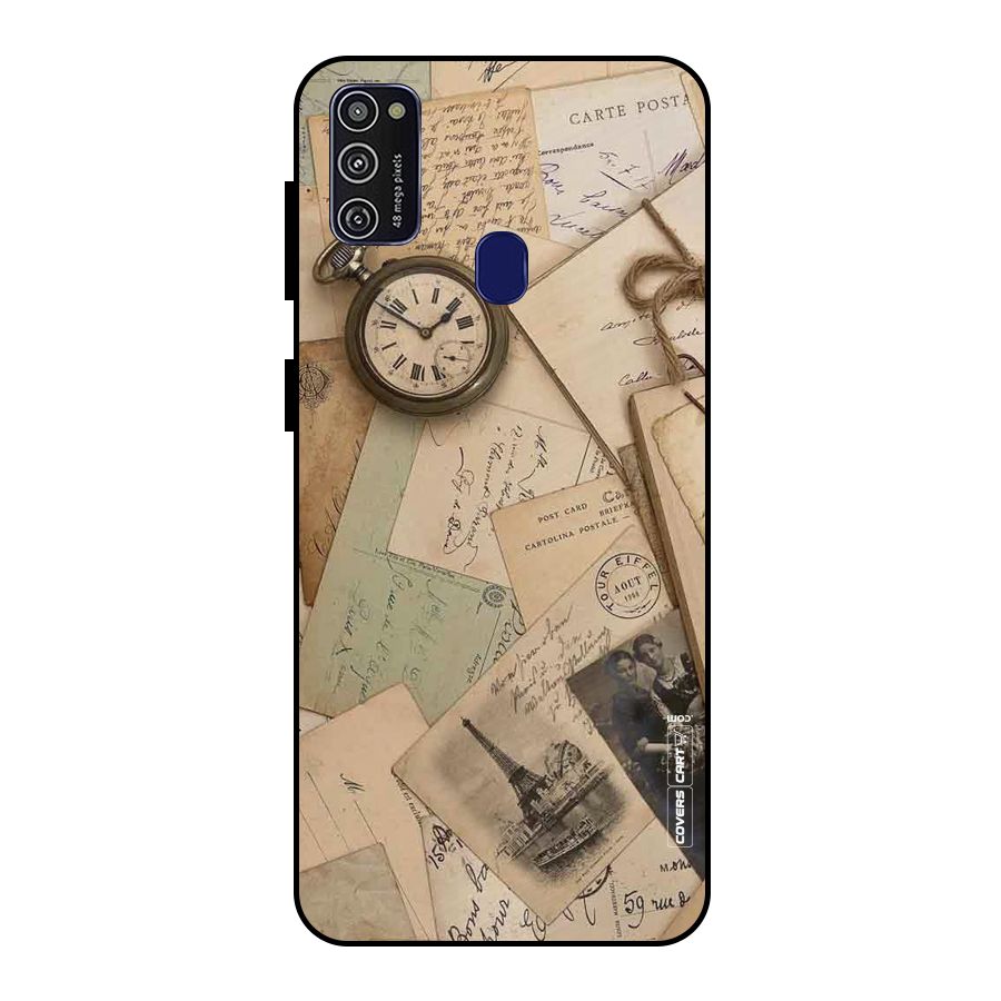 Vintage Postcards Metal Back Case for Galaxy M21