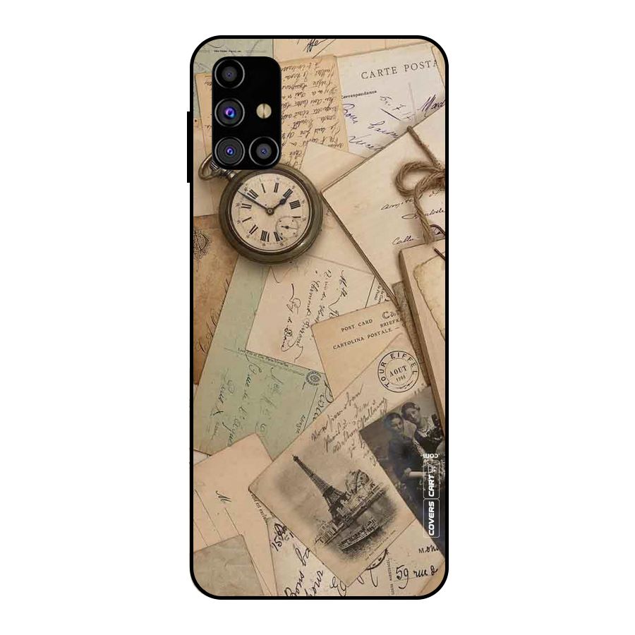 Vintage Postcards Metal Back Case for Galaxy M31s