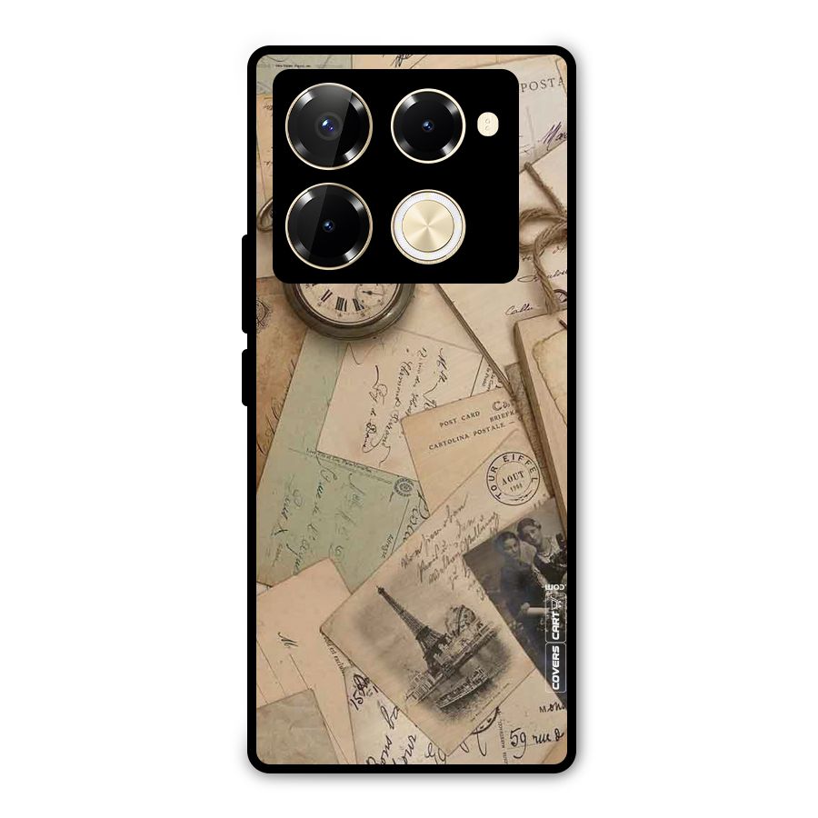 Vintage Postcards Metal Back Case for Infinix Note 40 Pro