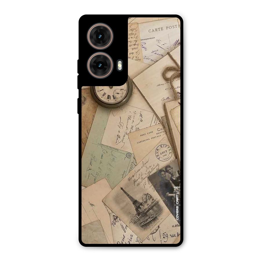 Vintage Postcards Metal Back Case for Moto G85