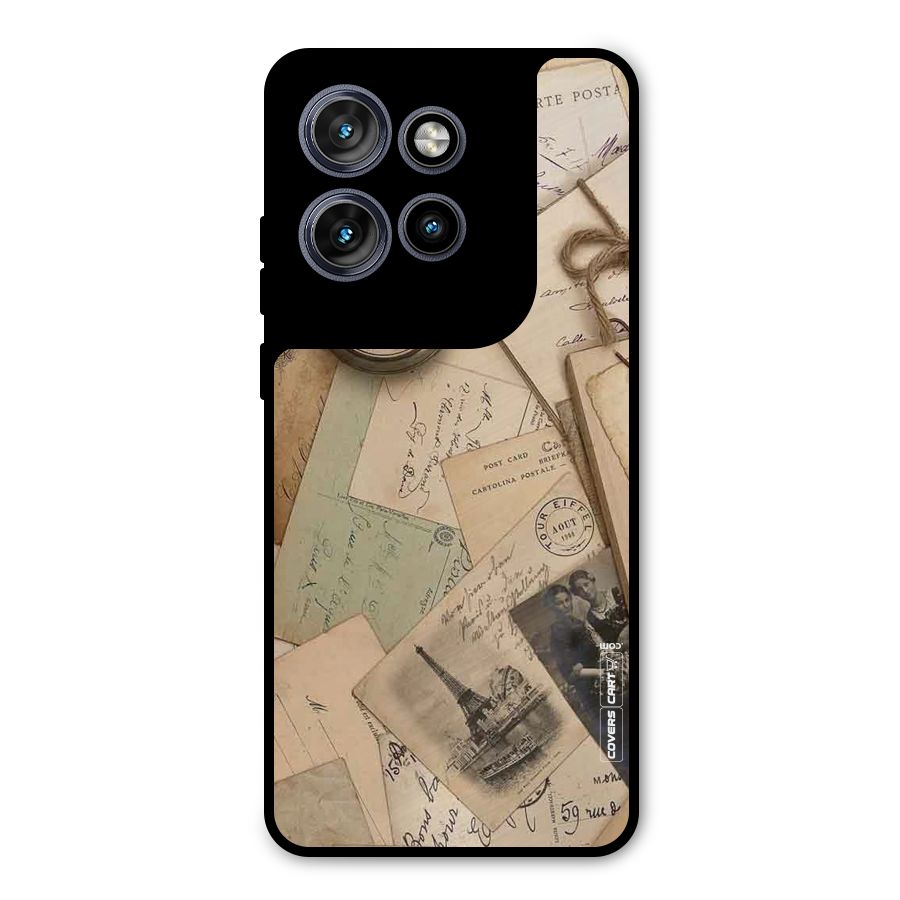 Vintage Postcards Metal Back Case for Motorola Edge 50 Neo