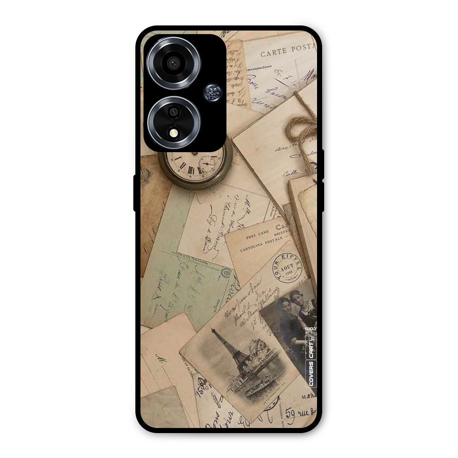 Vintage Postcards Metal Back Case for Oppo A59