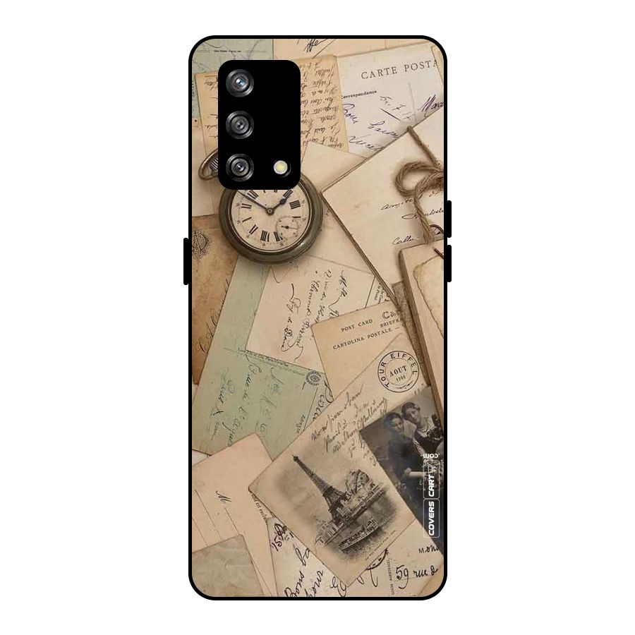 Vintage Postcards Metal Back Case for Oppo F19