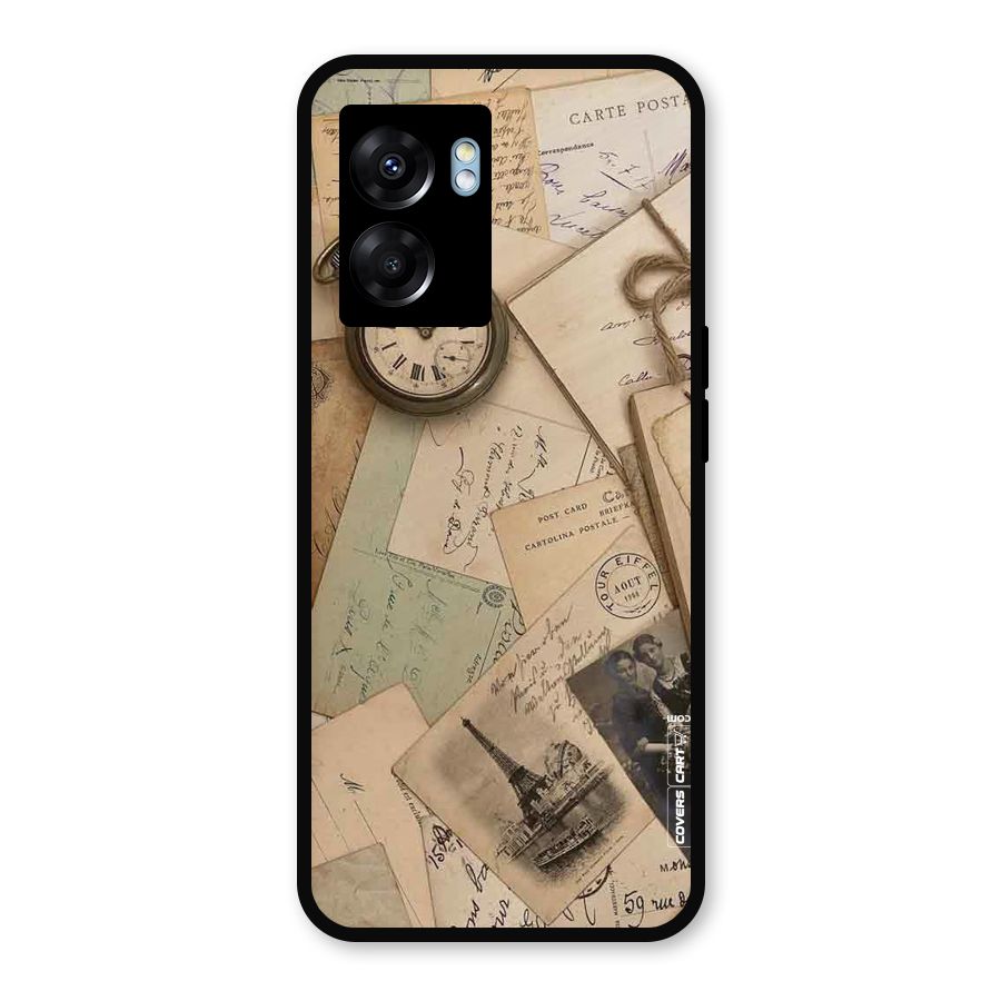 Vintage Postcards Metal Back Case for Oppo K10 (5G)