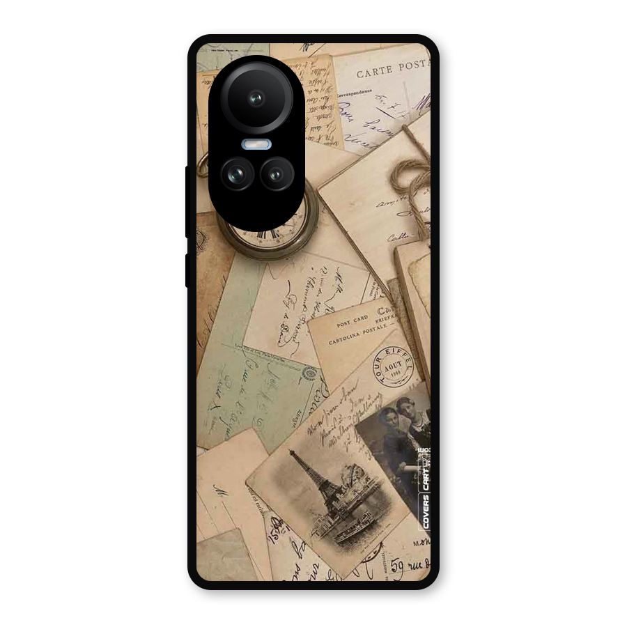 Vintage Postcards Metal Back Case for Oppo Reno10