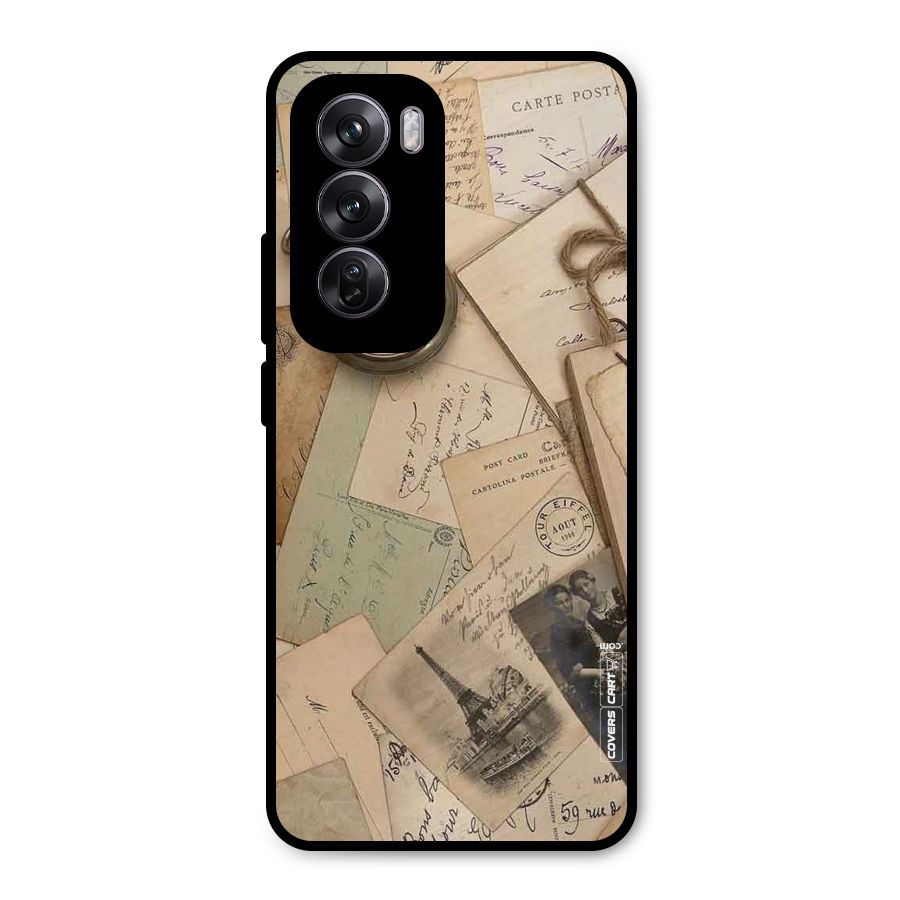 Vintage Postcards Metal Back Case for Oppo Reno12 Pro
