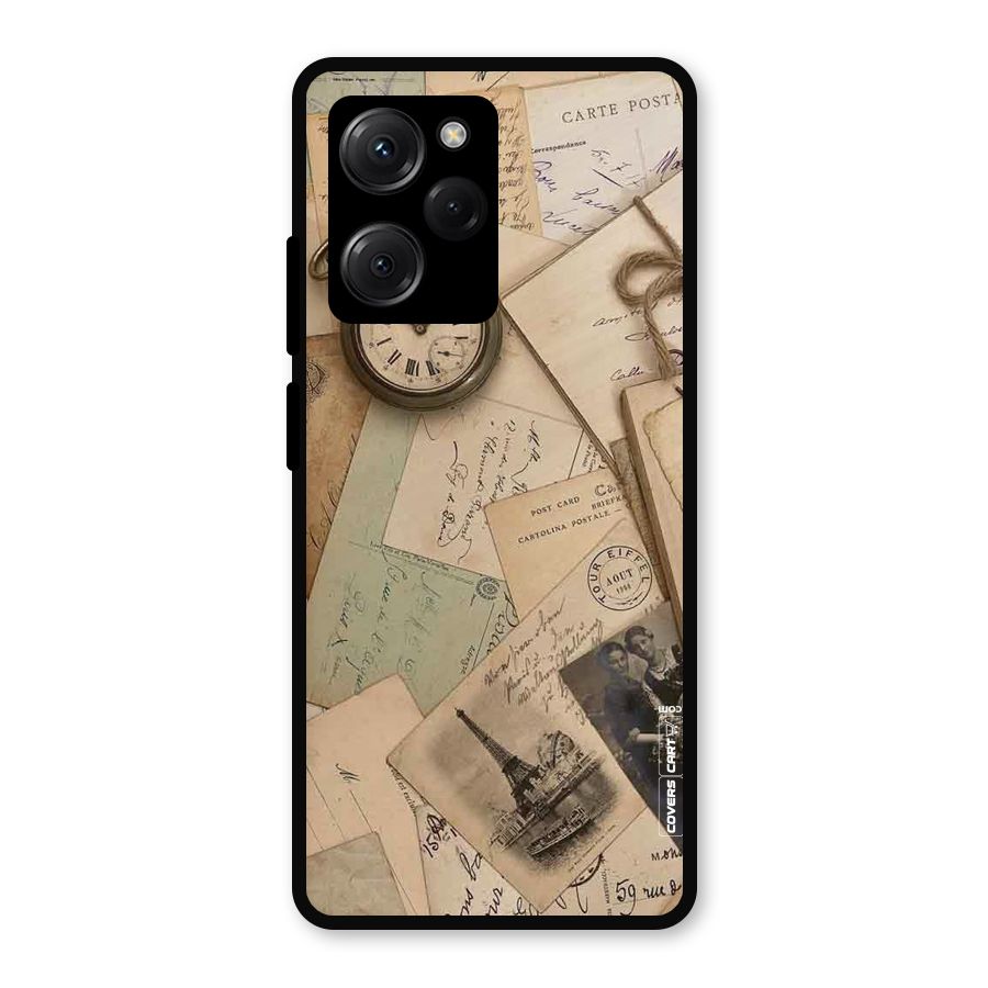 Vintage Postcards Metal Back Case for Poco X5 Pro