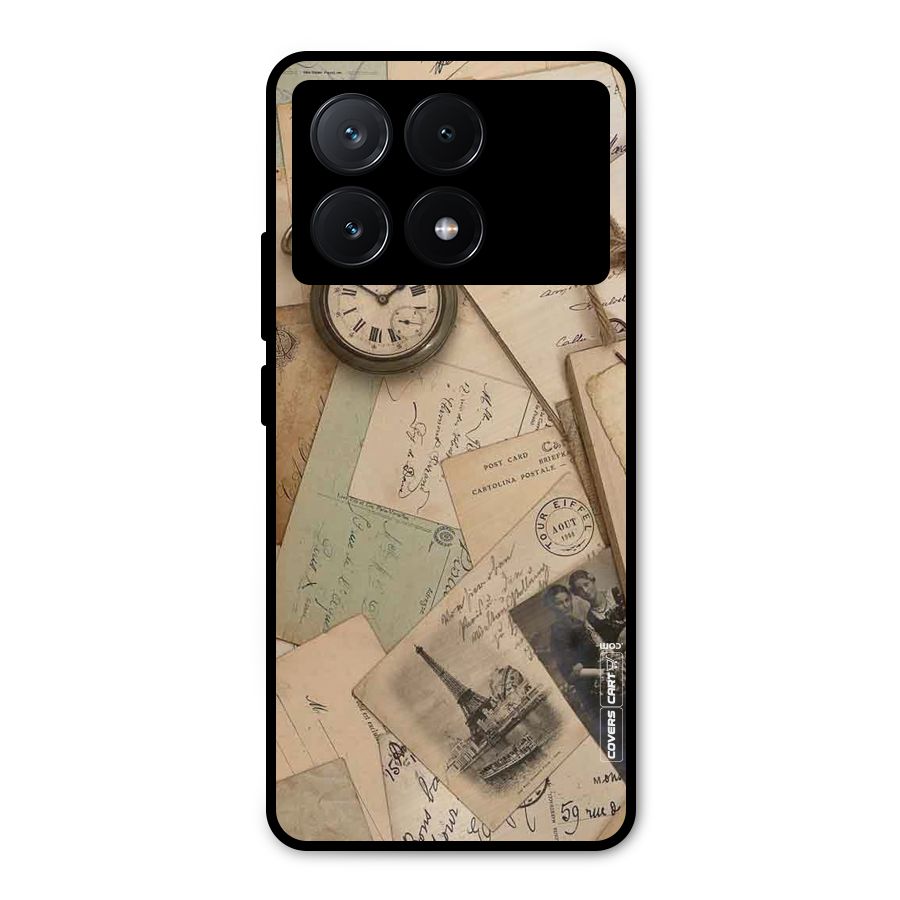 Vintage Postcards Metal Back Case for Poco X6 Pro