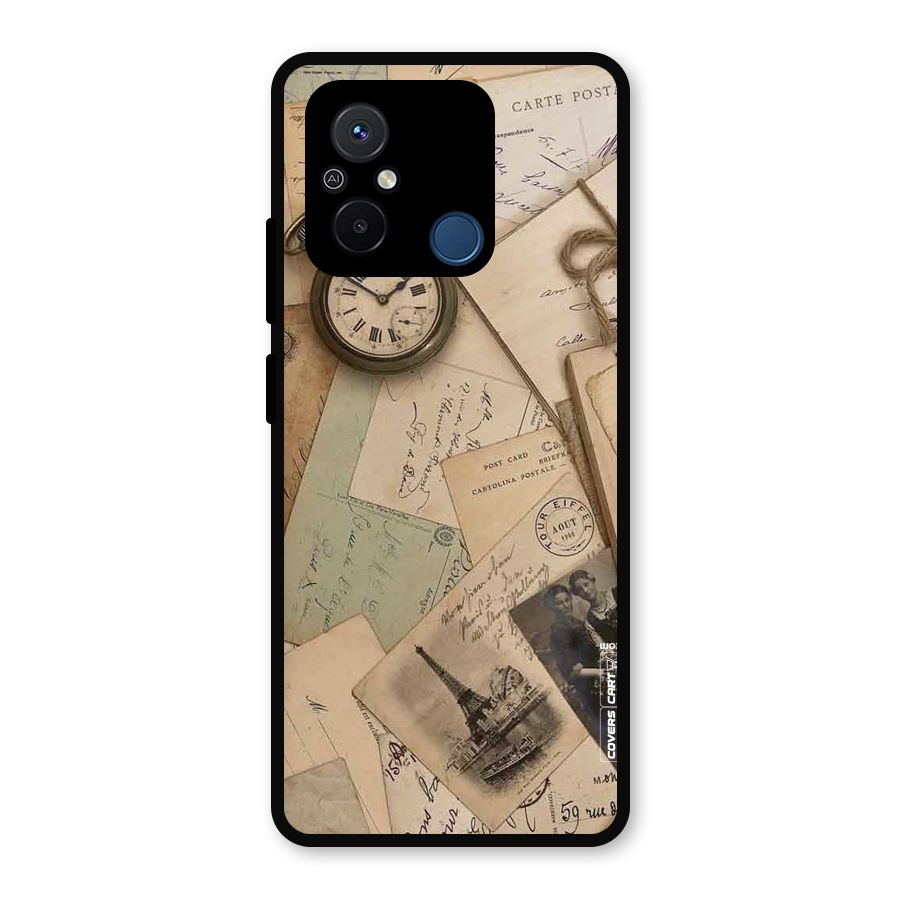 Vintage Postcards Metal Back Case for Redmi 12C