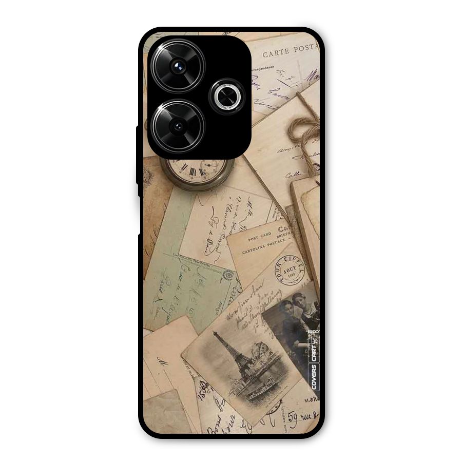 Vintage Postcards Metal Back Case for Redmi 13 5G
