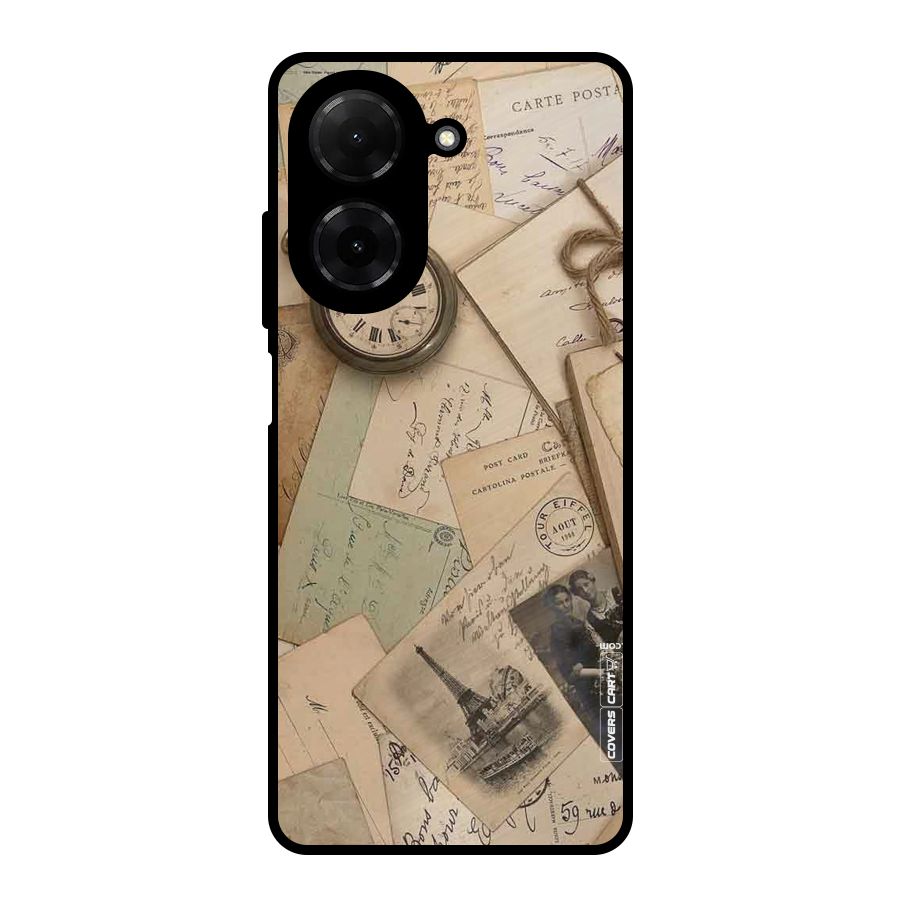 Vintage Postcards Metal Back Case for Redmi A5 4G