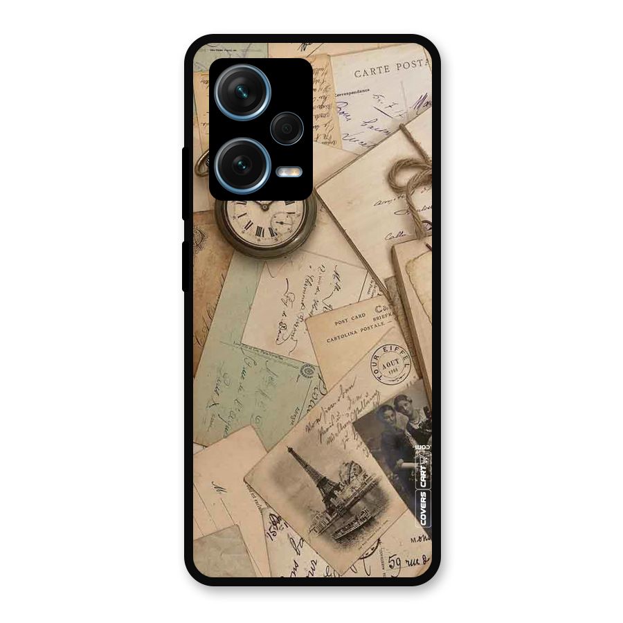 Vintage Postcards Metal Back Case for Redmi Note 12 Pro Plus 5G