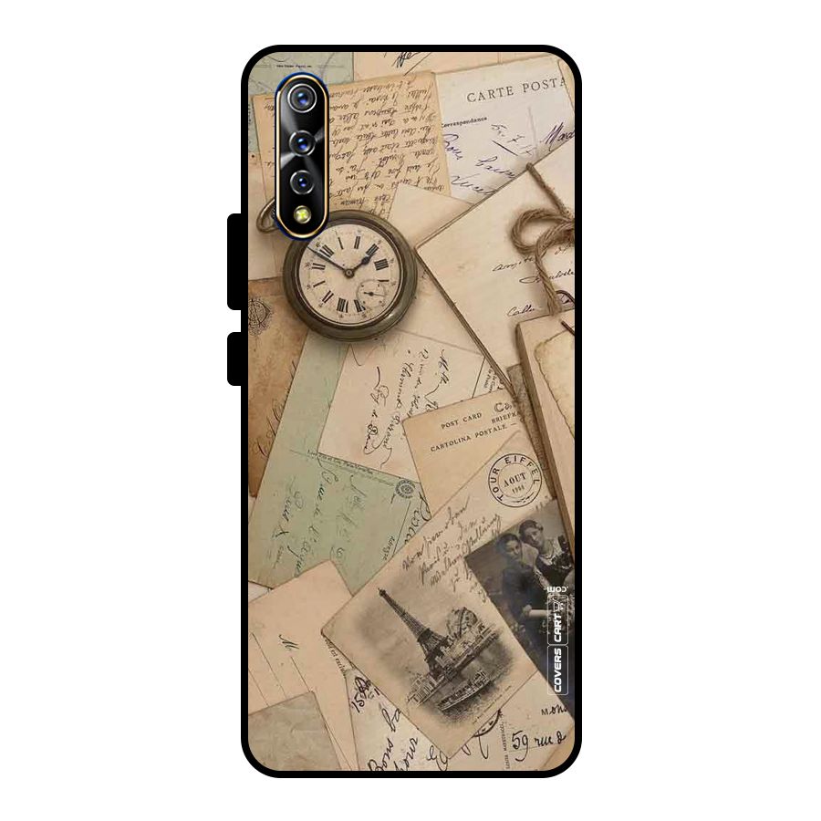 Vintage Postcards Metal Back Case for Vivo S1