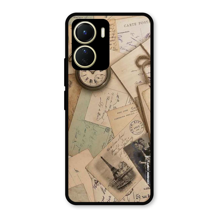 Vintage Postcards Metal Back Case for Vivo T2x