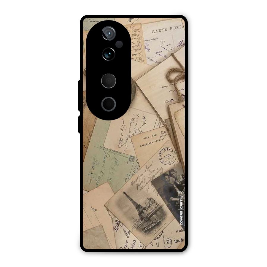 Vintage Postcards Metal Back Case for Vivo T3 Ultra