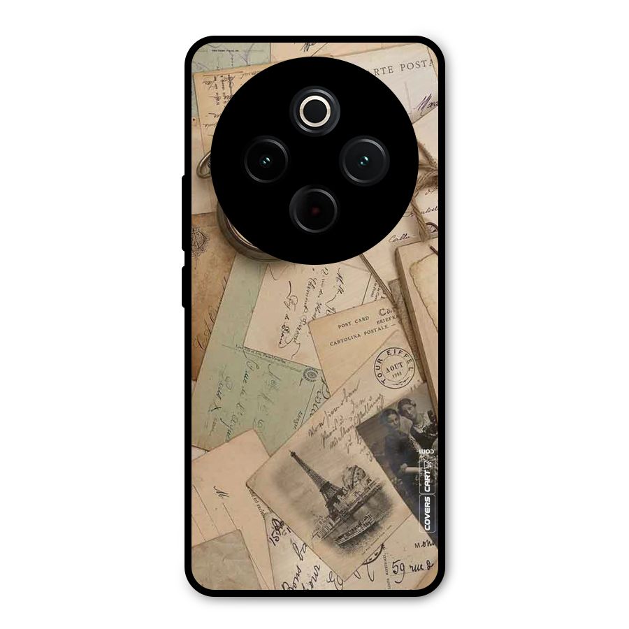 Vintage Postcards Metal Back Case for Vivo T4