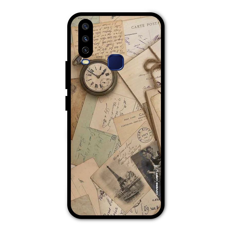 Vintage Postcards Metal Back Case for Vivo V17