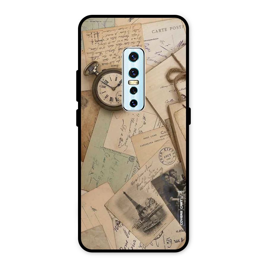 Vintage Postcards Metal Back Case for Vivo V17 Pro
