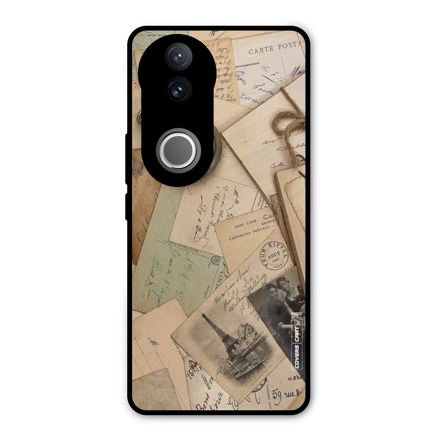 Vintage Postcards Metal Back Case for Vivo V50