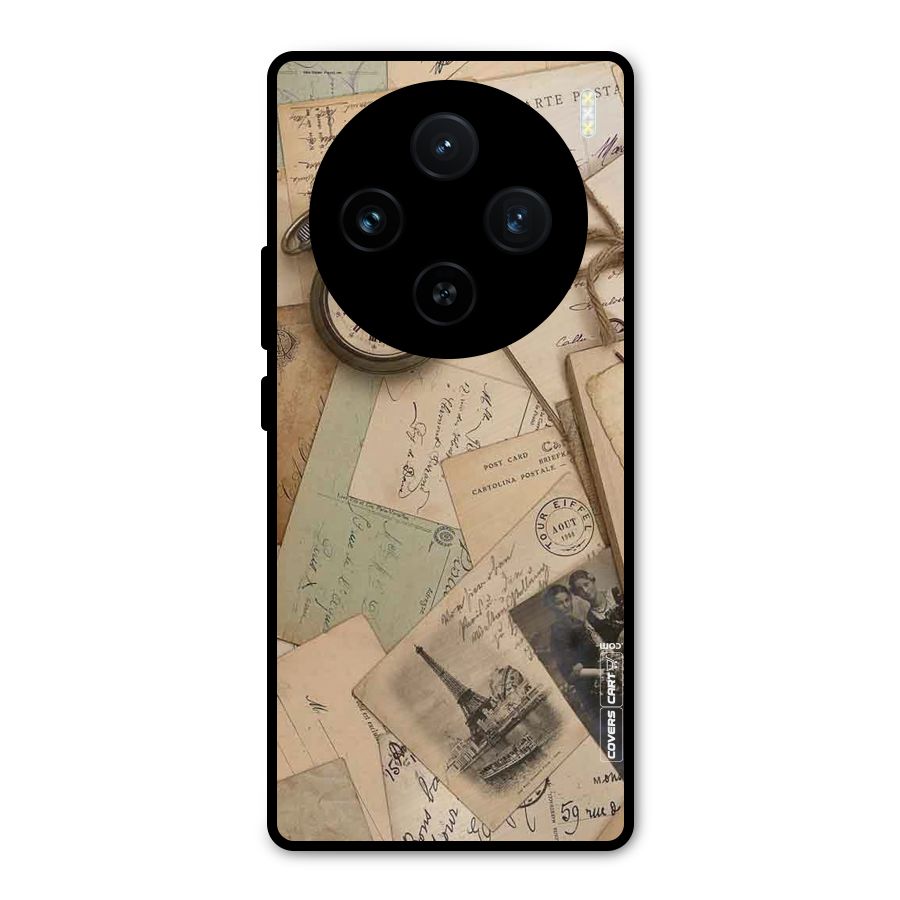 Vintage Postcards Metal Back Case for Vivo X100