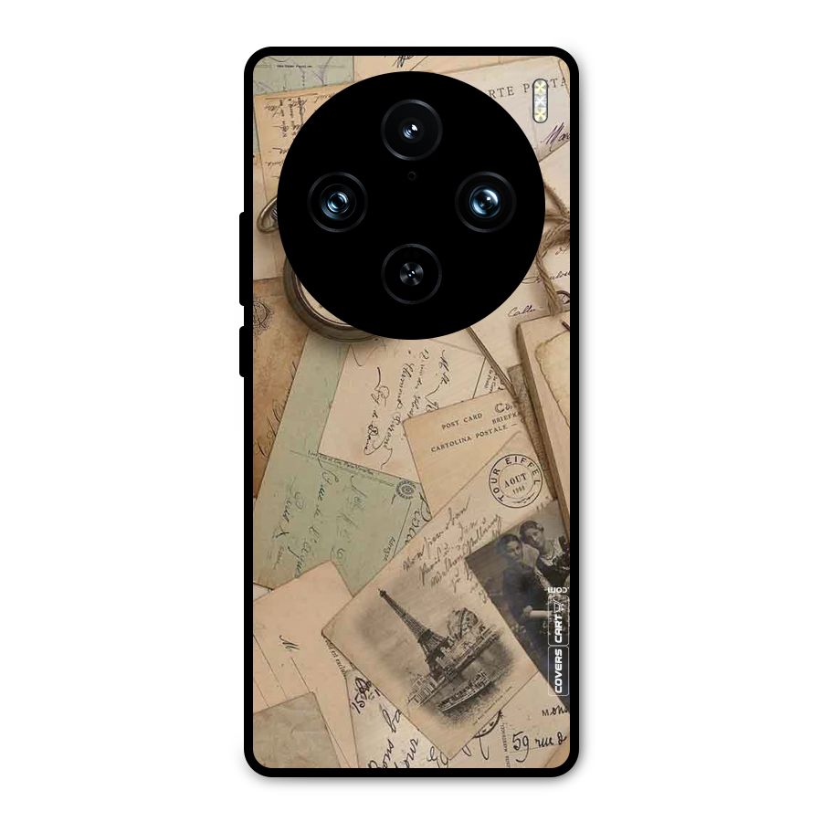 Vintage Postcards Metal Back Case for Vivo X100 Pro