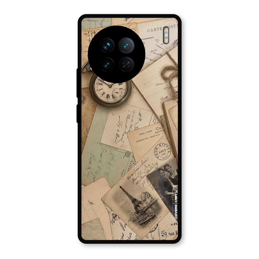Vintage Postcards Metal Back Case for Vivo X90