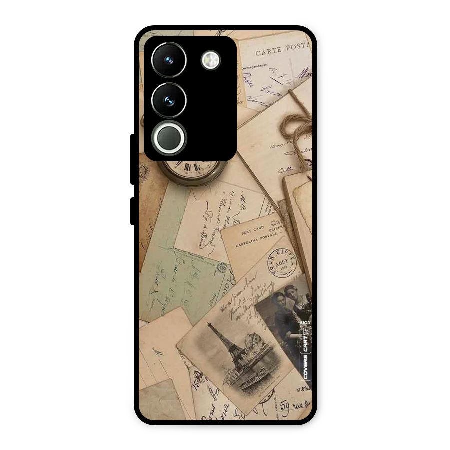 Vintage Postcards Metal Back Case for Vivo Y200