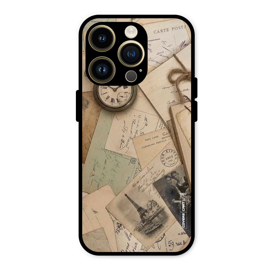 Vintage Postcards Metal Back Case for iPhone 14 Pro