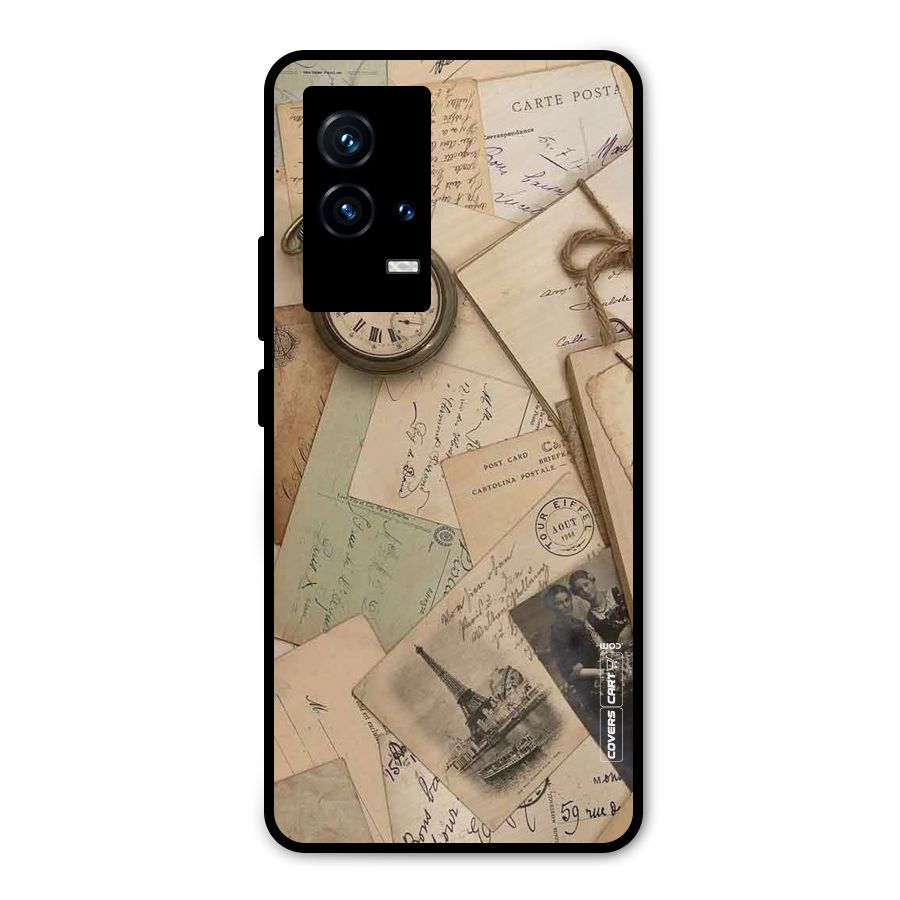 Vintage Postcards Metal Back Case for iQOO 9 5G