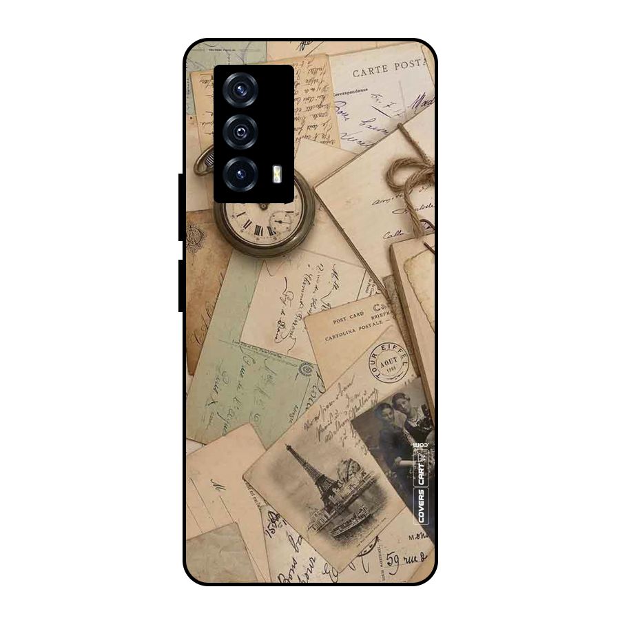 Vintage Postcards Metal Back Case for iQOO Z5
