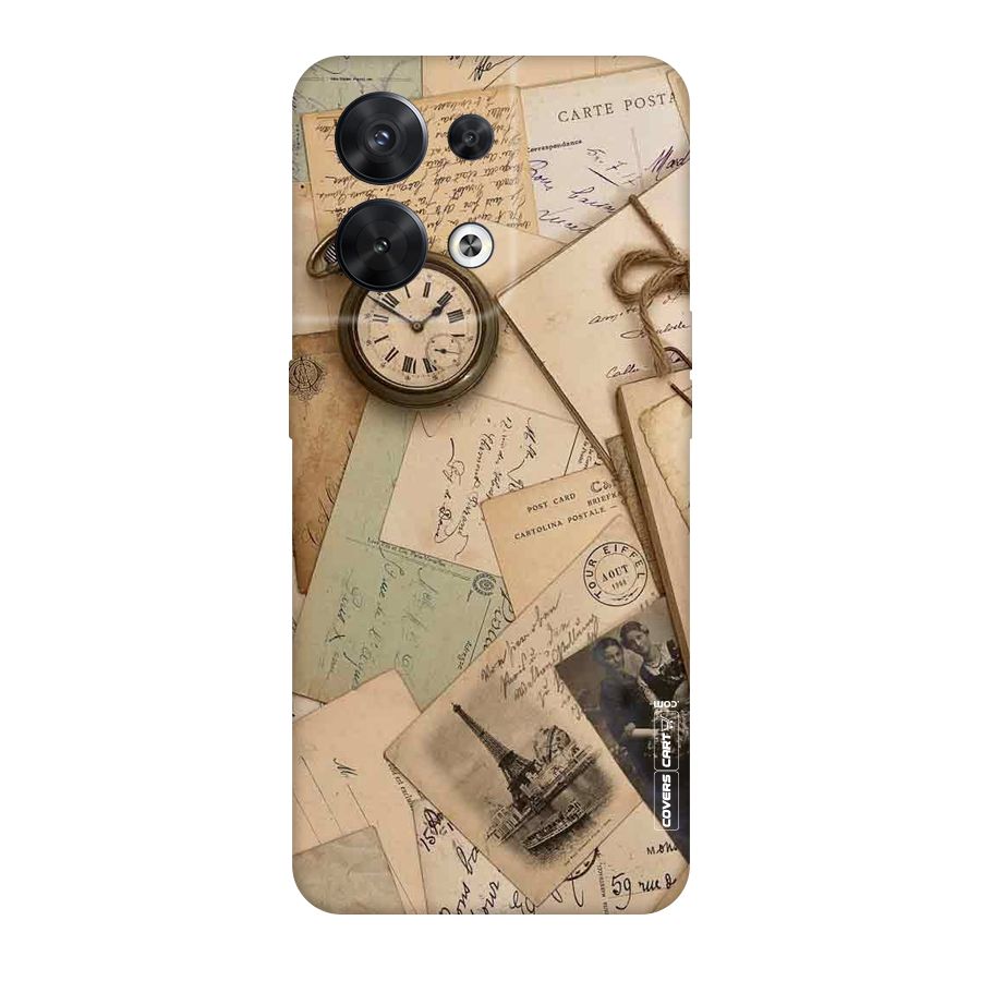 Vintage Postcards Original Polycarbonate Back Case for Oppo Reno8 5G