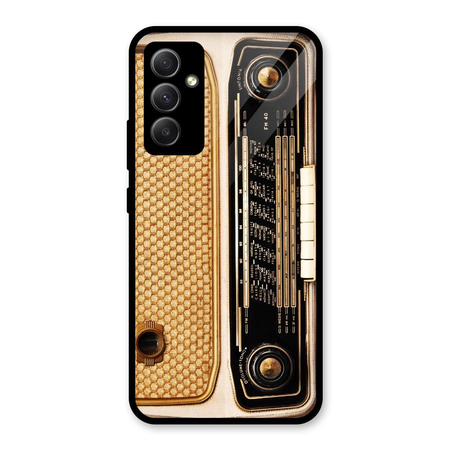 Vintage Radio Glass Back Case for Galaxy A34