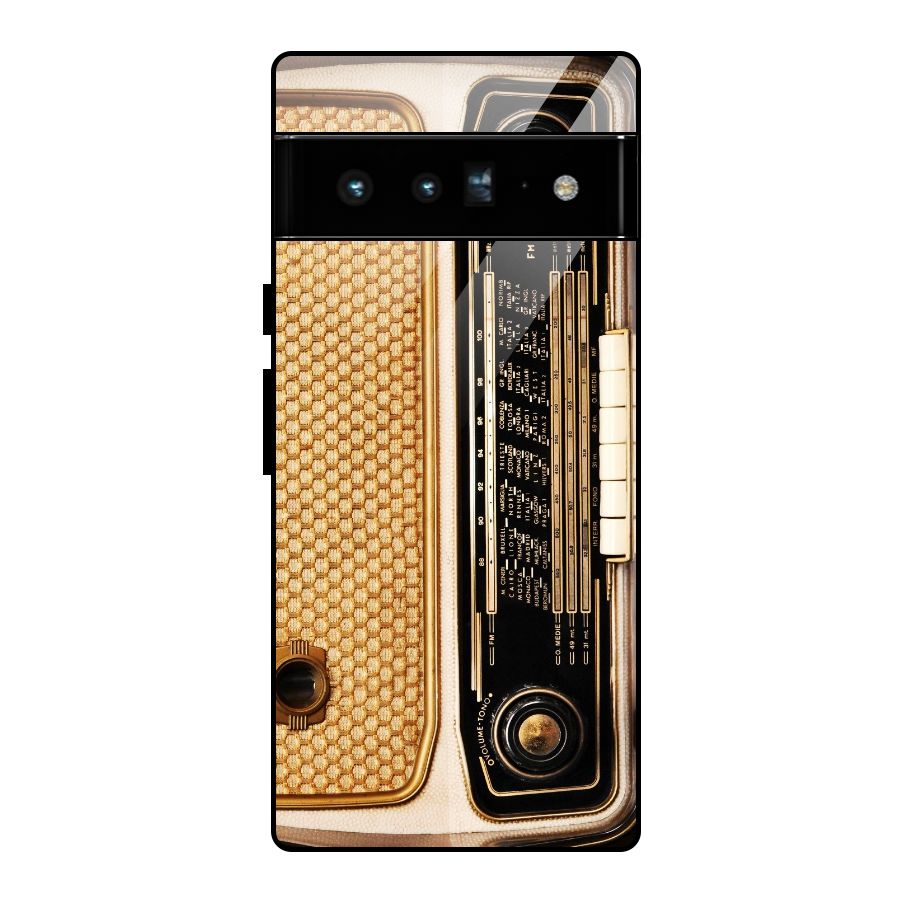 Vintage Radio Glass Back Case for Google Pixel 6 Pro