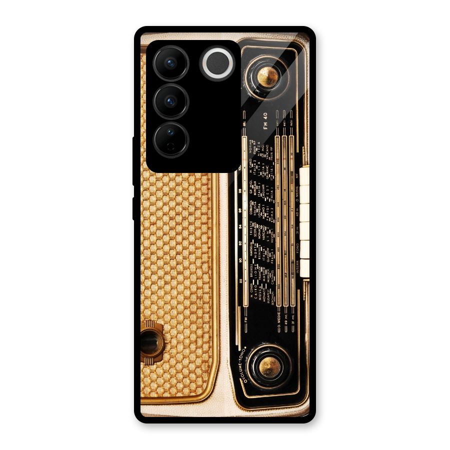 Vintage Radio Glass Back Case for Vivo V27