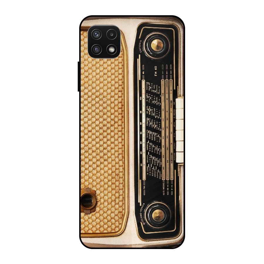 Vintage Radio Metal Back Case for Galaxy A22 5G