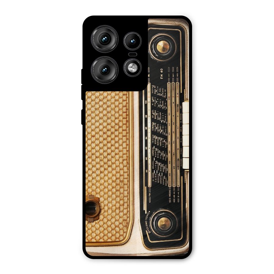 Vintage Radio Metal Back Case for Motorola Edge 50 Pro