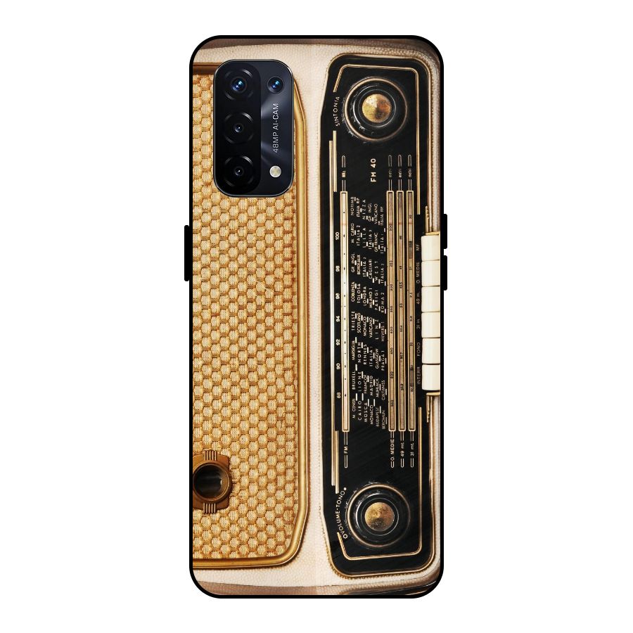 Vintage Radio Metal Back Case for Oppo A74 5G