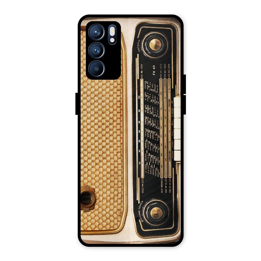 Vintage Radio Metal Back Case for Oppo Reno6 5G