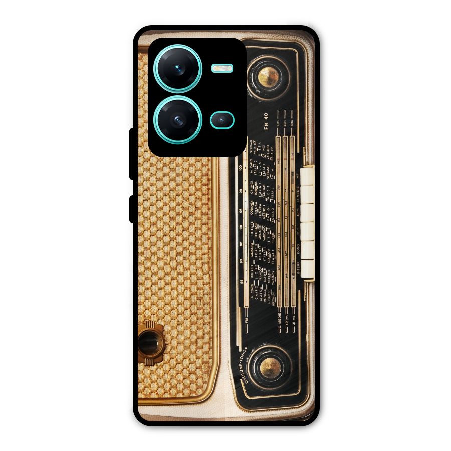 Vintage Radio Metal Back Case for Vivo V25