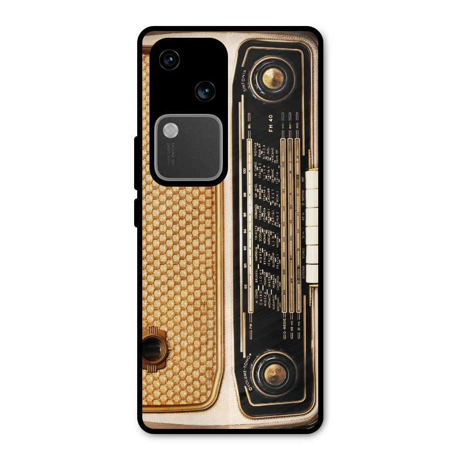 Vintage Radio Metal Back Case for Vivo V30