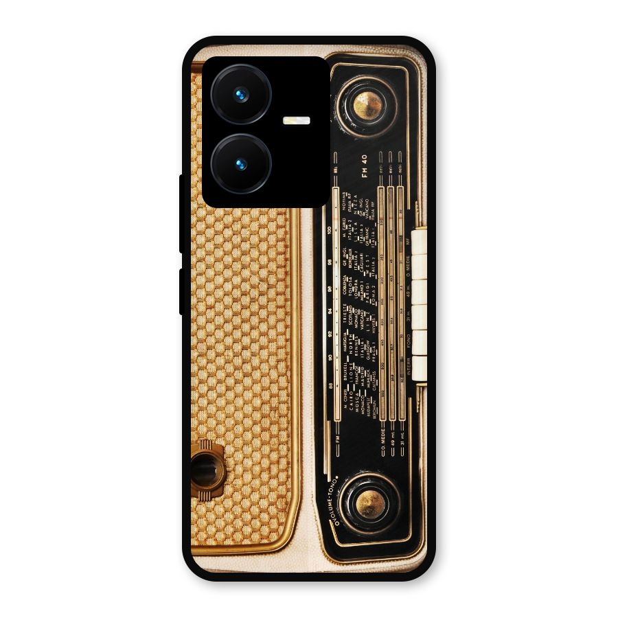 Vintage Radio Metal Back Case for Vivo Y22s