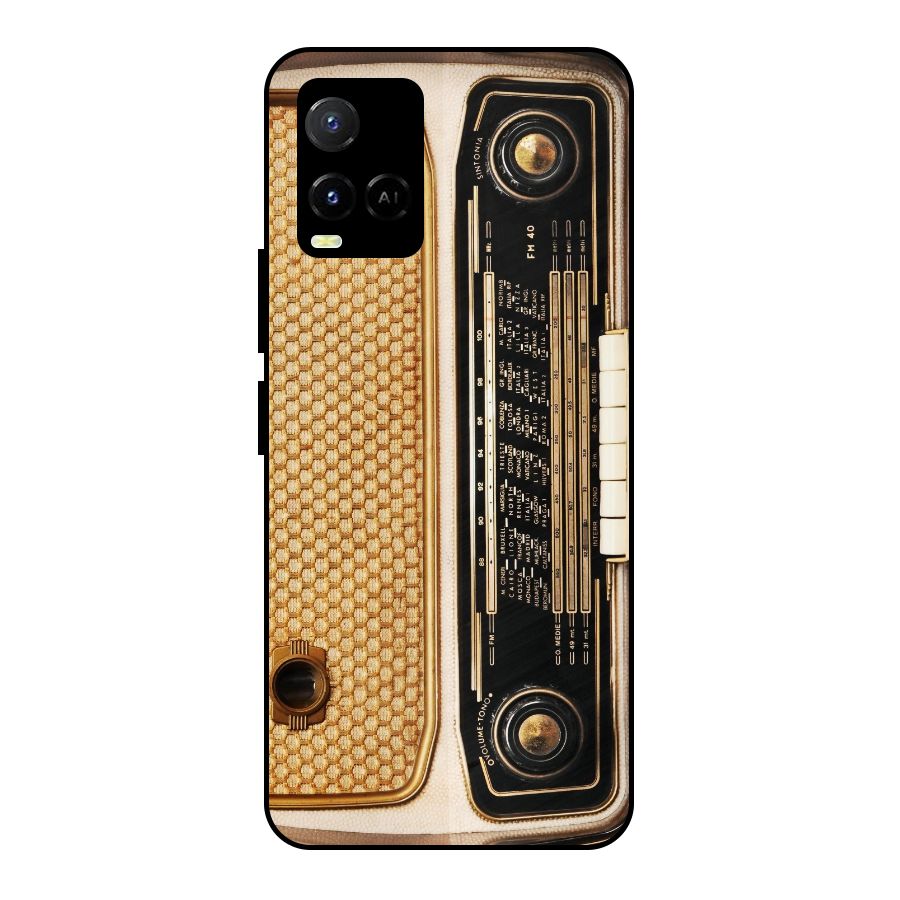 Vintage Radio Metal Back Case for Vivo Y33s