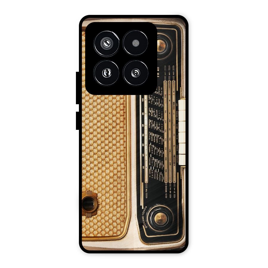 Vintage Radio Metal Back Case for Xiaomi 14 Pro