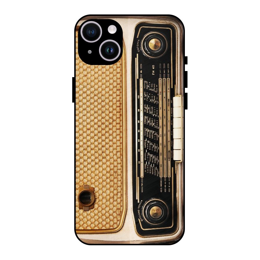 Vintage Radio Metal Back Case for iPhone 14 Plus