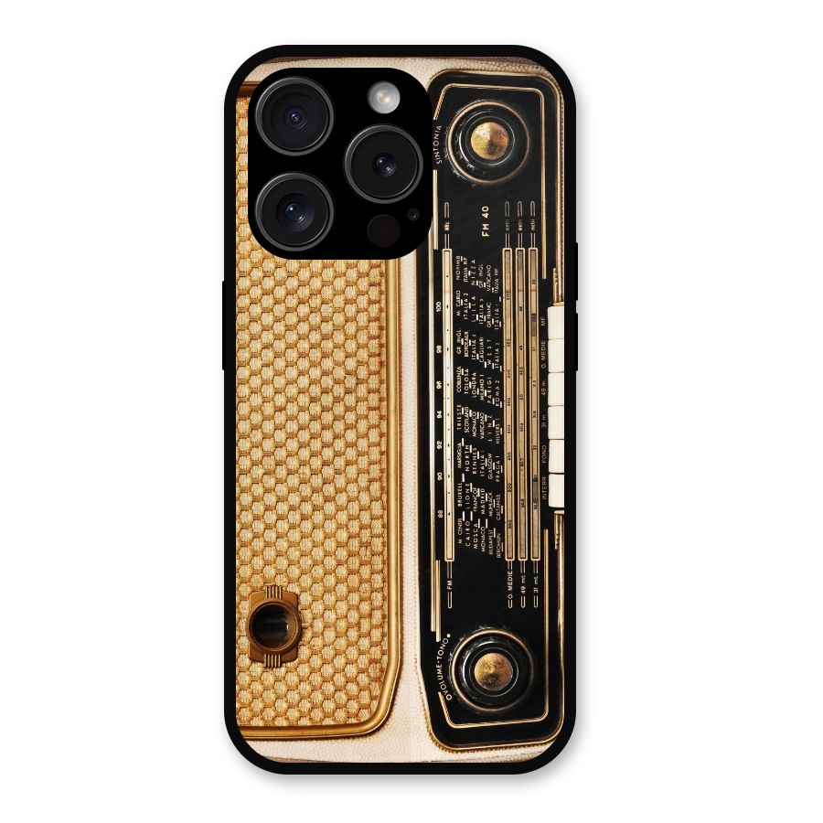 Vintage Radio Metal Back Case for iPhone 15 Pro