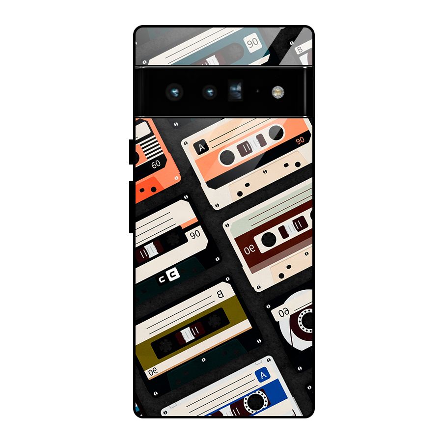 Vintage Retro Cassettes Glass Back Case for Google Pixel 6 Pro