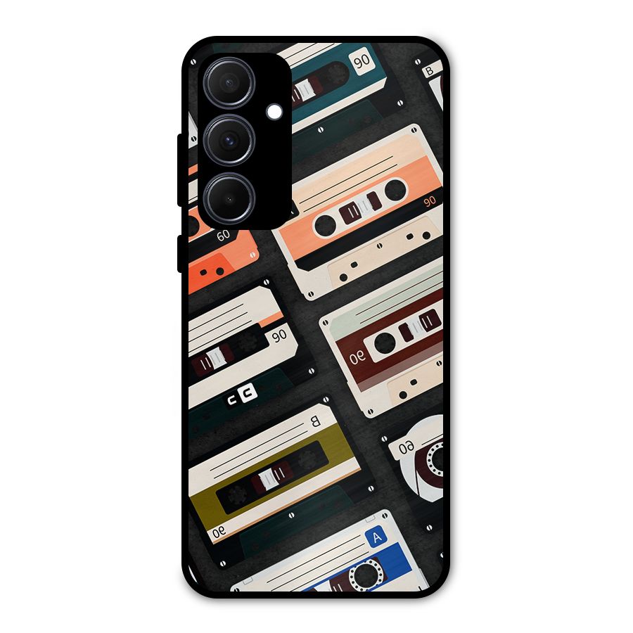 Vintage Retro Cassettes Metal Back Case for Galaxy A35