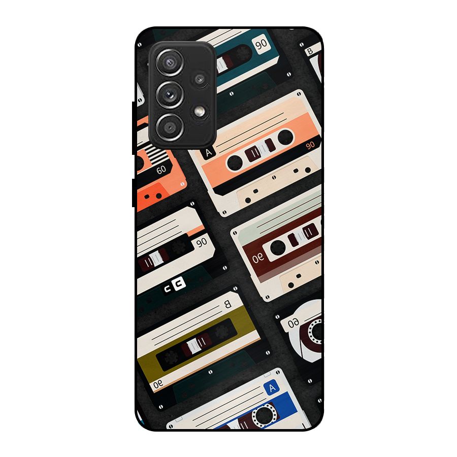 Vintage Retro Cassettes Metal Back Case for Galaxy A52
