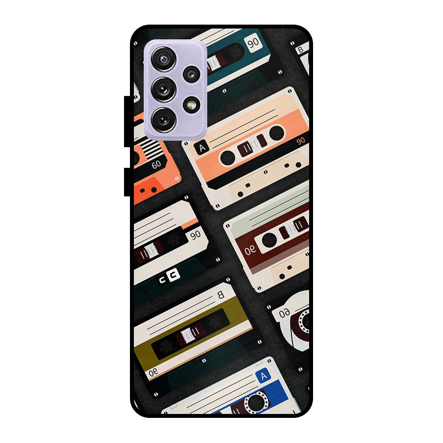 Vintage Retro Cassettes Metal Back Case for Galaxy A72